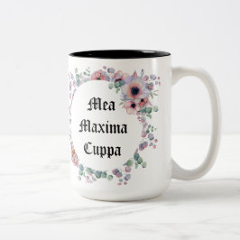 Humoristiska blom- maxima för katolikMea Cuppa Två-Tonad Mugg