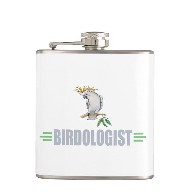 Humoristiska fågelälskare Cockatiel Fickplunta (Framsidan)