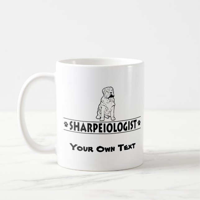 Humoristiska kinesiska Shar-Pei Kaffemugg (Vänster)