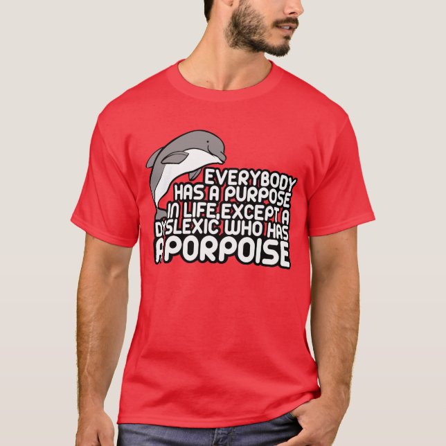 Humoristiskt dyslexiaskämt tee (Framsida)