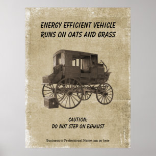 Humoristiskt Energieffektivt Fordon Poster