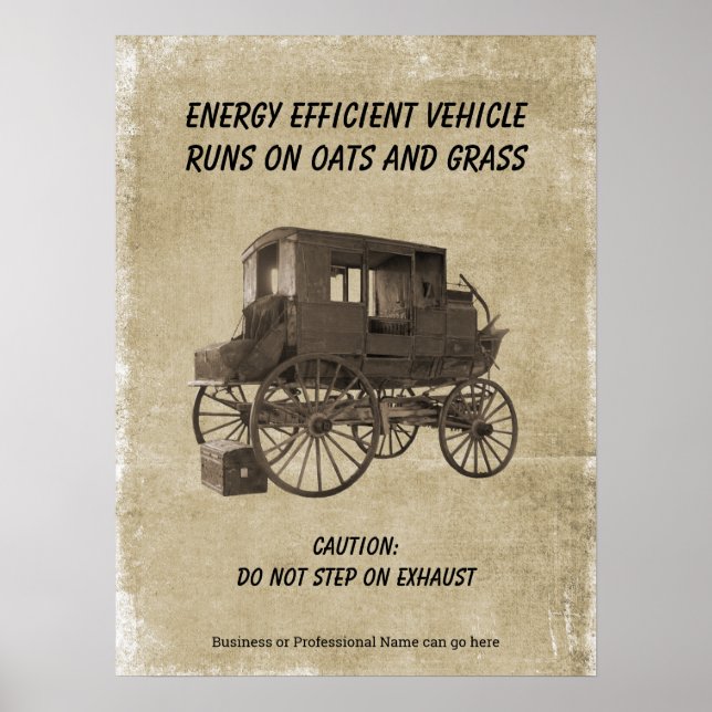 Humoristiskt Energieffektivt Fordon Poster (Framsidan)