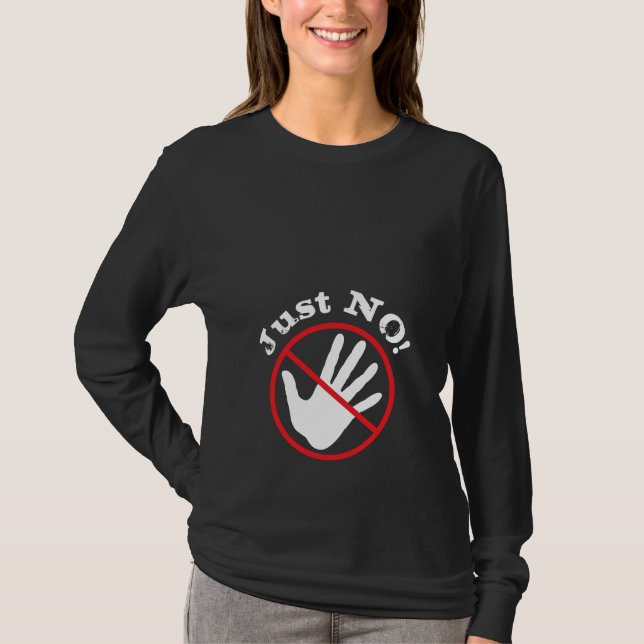 Humoristiskt "inte gör handlag mig" t shirt (Framsida)
