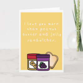 Humoristiskt jordnötsmör och gelésmörgås helgkort