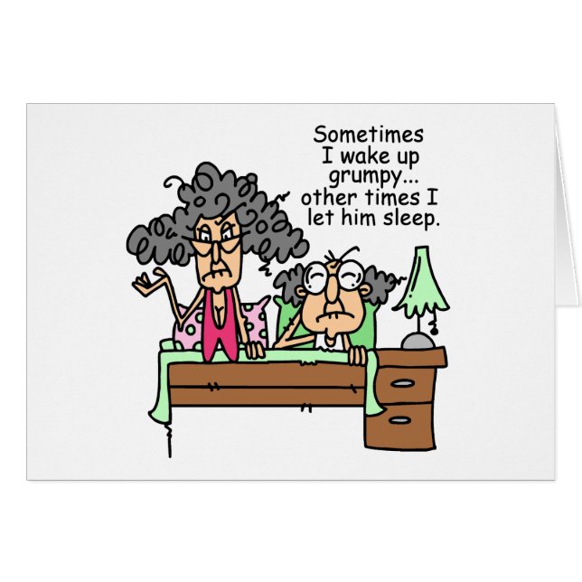 Humoristiskt låt Grumpy sömn Hälsningskort (Framsidan Horizontal)