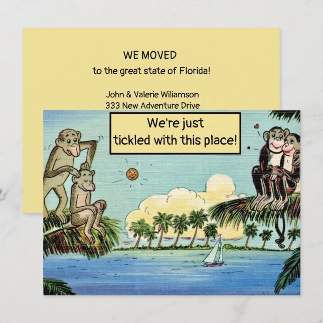 Humoristiskt meddelande om flytt i Florida (Fram/baksida)
