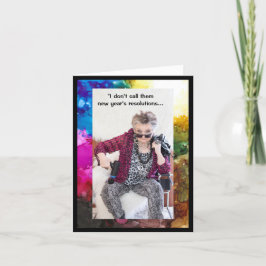 Humoristiskt nytt års lösningskort för hälsning kort