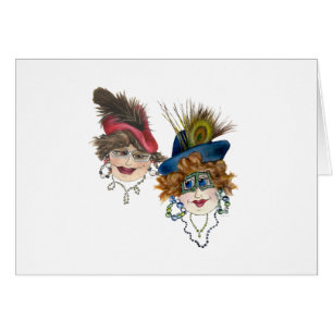 Humorkvinnor och Pizza mot Salad-kort Hälsningskort