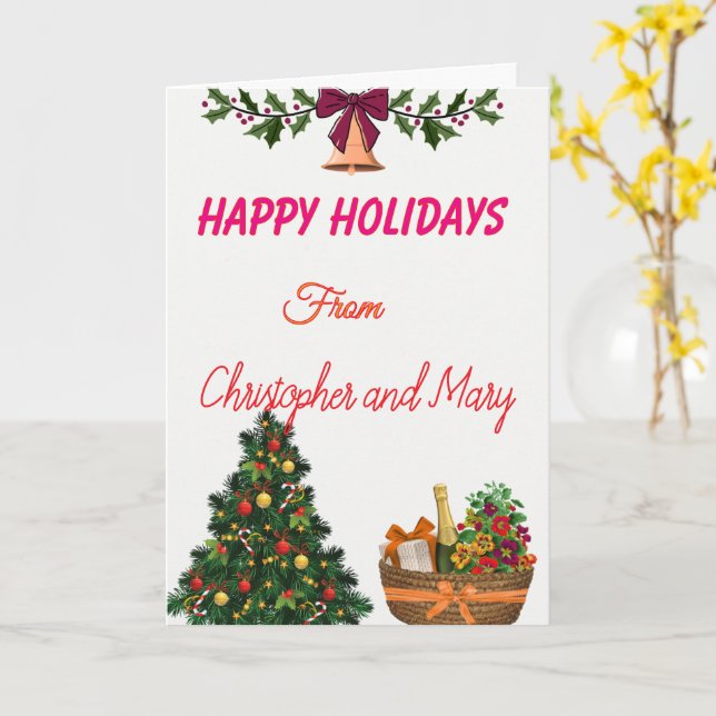 Humorous Christmas Holiday Flat Holiday Card Kort (Gul blomma)