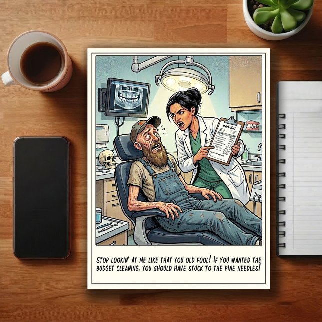 Humorous Dentist Office Cartoon Vykort (Skapare uppladdad)