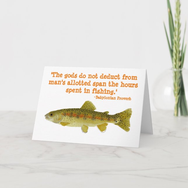 Humorous Greetings Card about fishing Kort (Framsida)