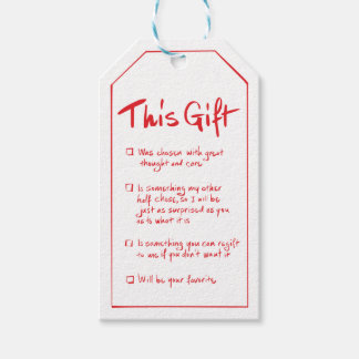 Humorous Handwritten Gift Tag Presentetikett