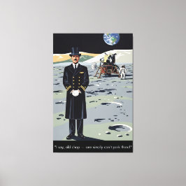 Humorous Moon WPA Styled  Canvastryck