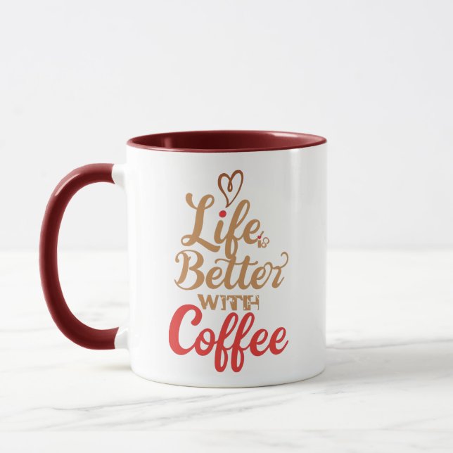 Humorous Morning Caffeine Slogan Mugg (Vänster)