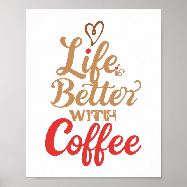 Humorous Morning Caffeine Slogan Poster (Framsidan)
