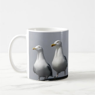 Humorous Mr & Mrs Gully Romantic Seagull Coastal Kaffemugg
