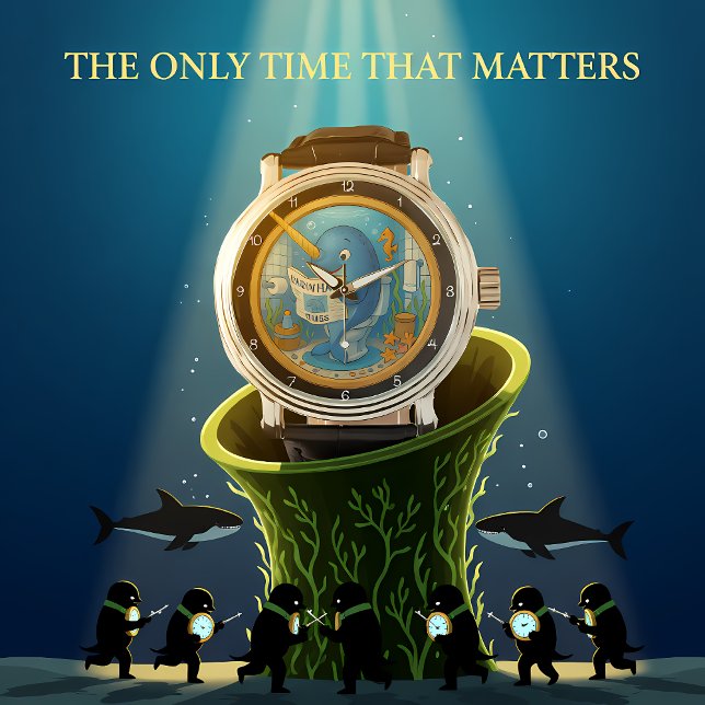 Humorous Narwhal Bathroom Clock Armbandsur (Skapare uppladdad)