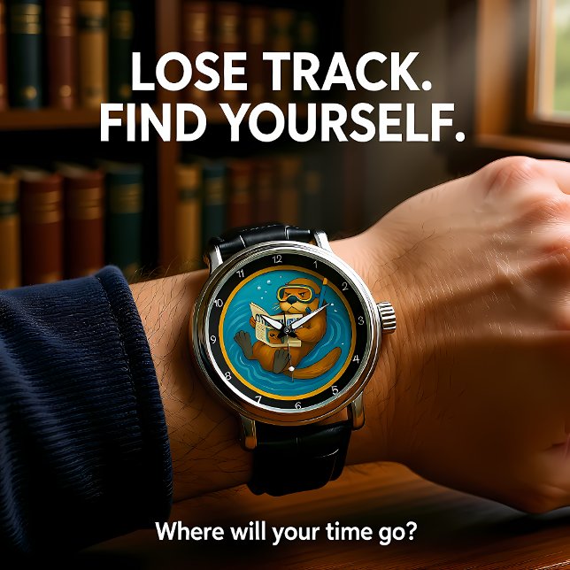 Humorous Otter In Pool Armbandsur (Skapare uppladdad)