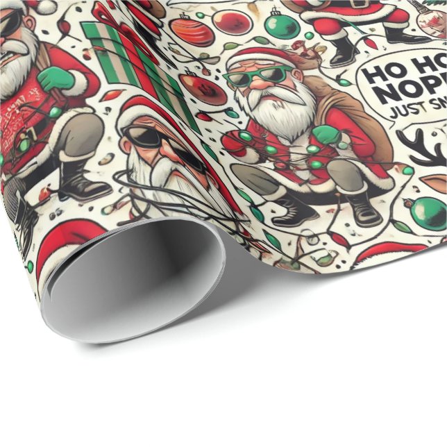 Humorous Satirical Christmas Wrapping Paper Presentpapper (Rullad Hörn)