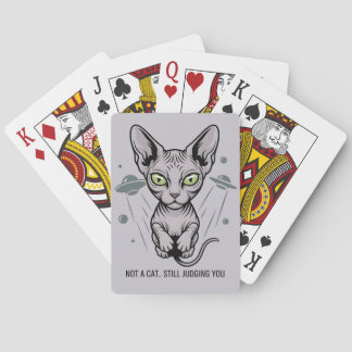 Humorous Sphynx Cat Space Cartoon Casinokort