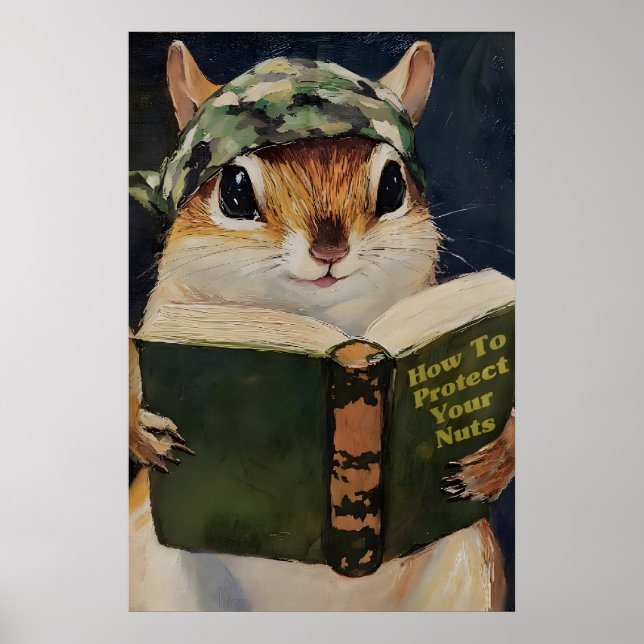 Humorous Squirrel Bathroom Poster Protect Your (Framsidan)