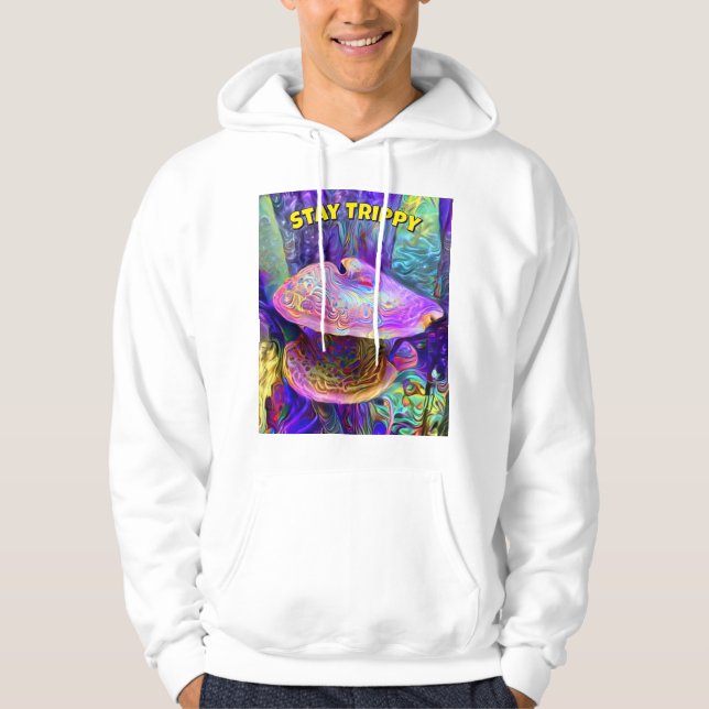 Humorous “Stay Trippy” T-shirt Hoodie (Framsida)