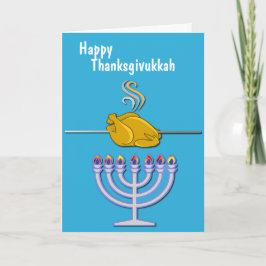 Humorous Thanksgivukkah Custom Helgkort