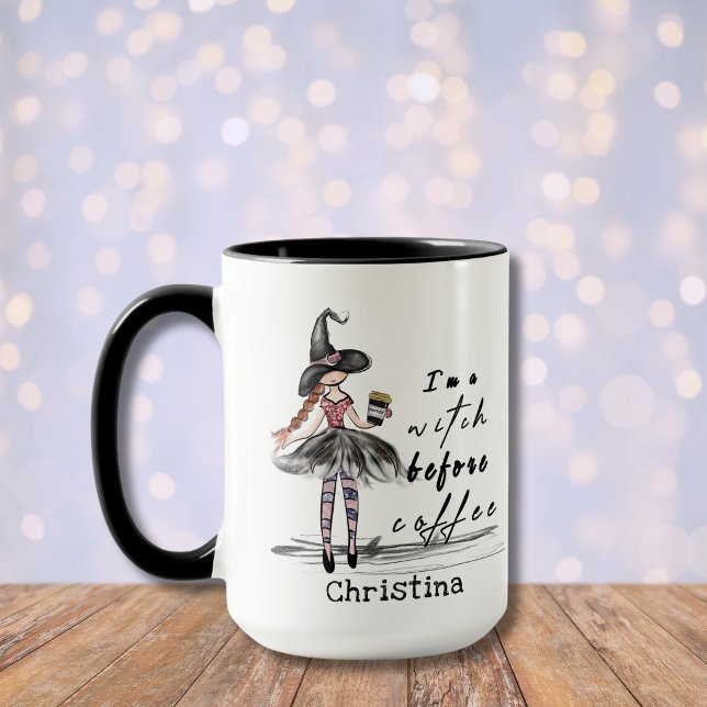 Humörrik rolig Citat Jag är en Häxa Innan Kaffe Mugg (Skapare uppladdad)