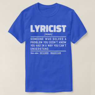 Humorskämt i Sång av textförfattare i lyricist Nou T Shirt
