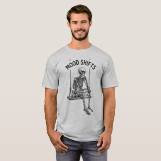 Humörskiftningar Skelett Fram Bak Tryckt T-Shirt |