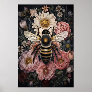 Humörsvängande humleblomma tryck, Mörk Akademi Poster
