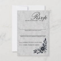 Humörsvängande svart blomsterkort för RSVP