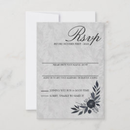 Humörsvängande svart blomsterkort för RSVP OSA Kort