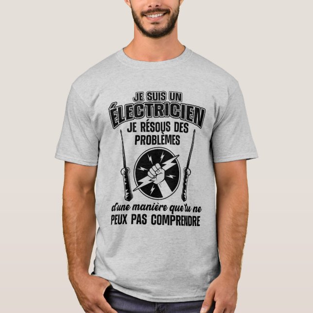 Humour électricien t shirt (Framsida)