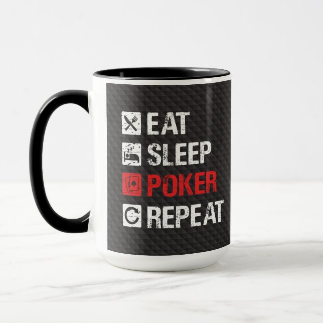 Humour poker - Eat sleep poker repeat Mugg (Vänster)