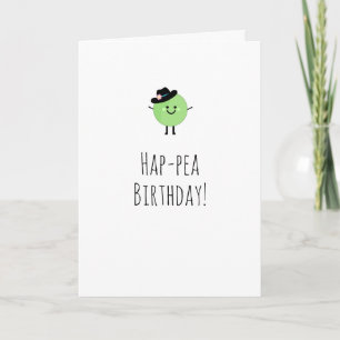 Humourous Birthday Card Cute Pea Kort