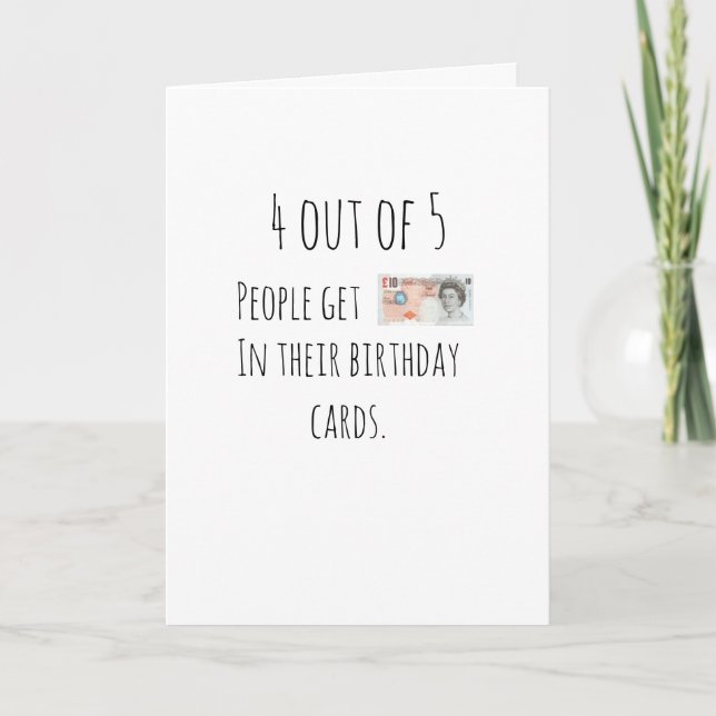 Humourous Birthday Card Pengar Kort (Framsida)