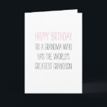 Humourous Birthday Grandma från Grandson Kort<br><div class="desc">Lustiga citat för att knäcka även det svåraste nöten. )</div>