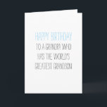 Humourous Birthday Grandpa från Grandson Kort<br><div class="desc">Lustiga citattecken spricker till och med det svåraste nöt; )</div>