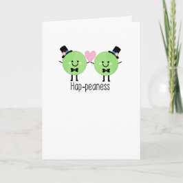 Humourous Bröllop Card Cute Male ärtor Kort