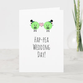 Humourous Bröllop Card Cute Peas Gay Kort