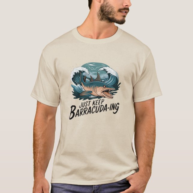 Humous Barracuda Art for Sea Fläkt T Shirt (Framsida)