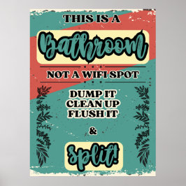Humous Bathroom Etiquette-tecken Poster