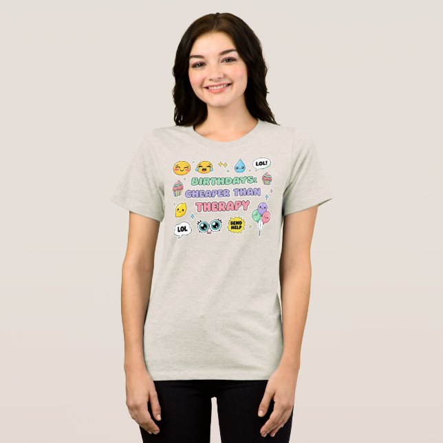 Humous Birthday Gift Idea med Emojis T Shirt (Framsida Full)