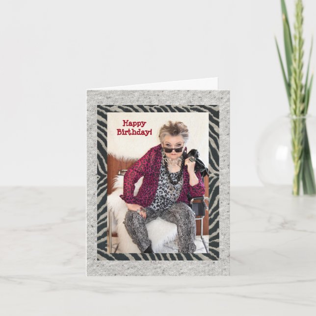 Humous Birthday som reflekterar över en livbil på  Kort (Framsida)