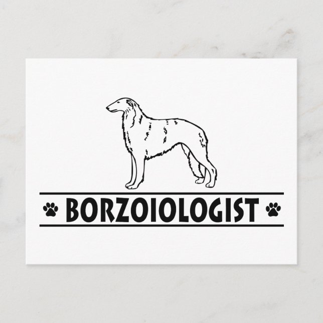 Humous Borzoi Hund Vykort (Framsida)