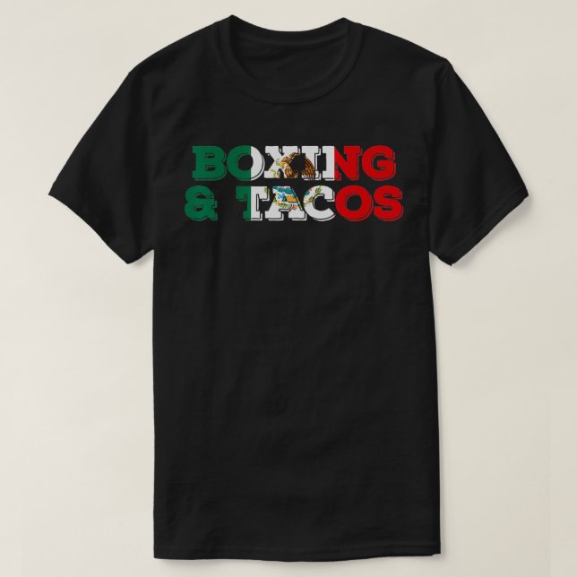 Humous Boxing and Tacos Mexican Sportsmen T Shirt (Design framsida)