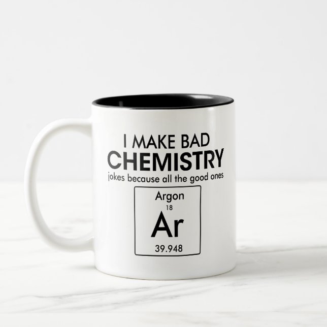 Humous Bra Chemistry Jokes Argon Funny Gift Två-Tonad Mugg (Vänster)