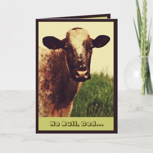 Humous Bull Photo Fars dag Card Kort (Framsida)