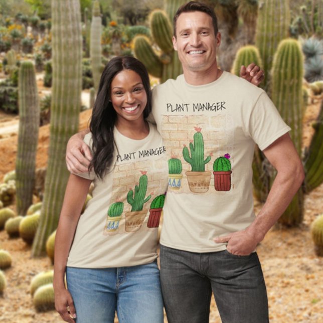 Humous Cactus Art Plant Manager T Shirt (Skapare uppladdad)